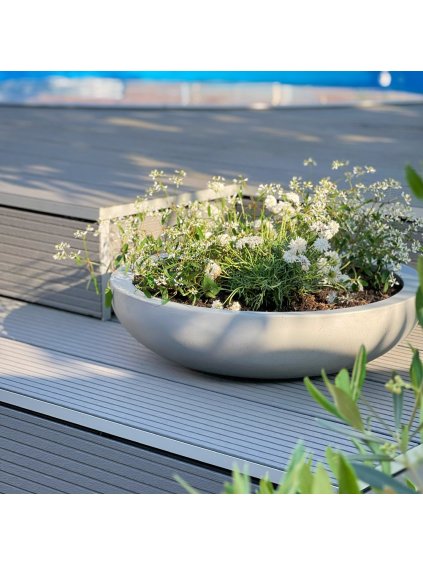 Okrasná miska PLANA, sklolaminát, Ø 44 cm x výška 11 cm, beton design