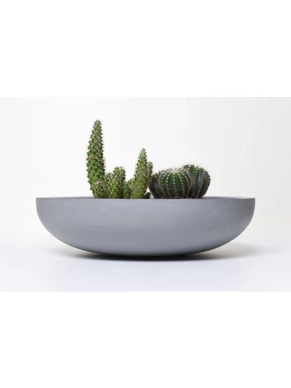 Okrasná miska PLANA, sklolaminát, Ø 34 cm, šedá