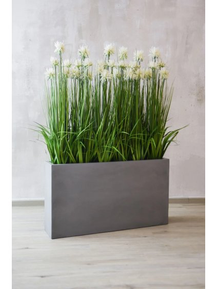 Květináč ELEMENTO SLIM, sklolaminát, šířka 90 cm, beton design, šedá