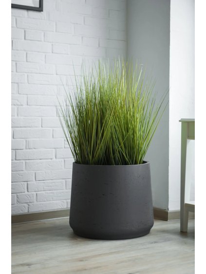 Květináč TROPICO, sklolaminát, výška 29 cm, antracit