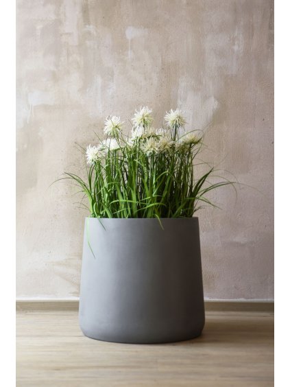 Květináč VEKRA, sklolaminát, výška 50 cm, beton-design, šedý