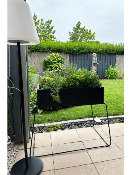Dekorativní truhlík KRONOS, sklolaminát, šířka 98 cm, antracit