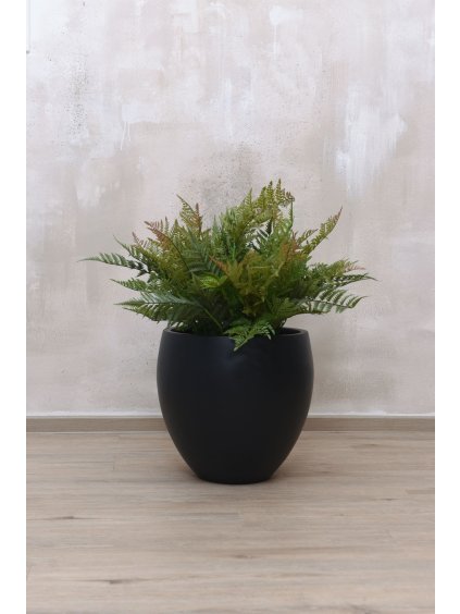 Kulatý květináč PLUTO, sklolaminát, výška 40 cm, antracit