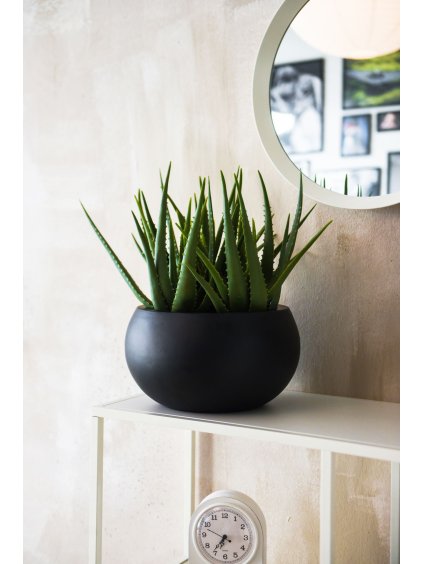 Miska na květiny MORINO, sklolaminát, výška 19 cm, antracit