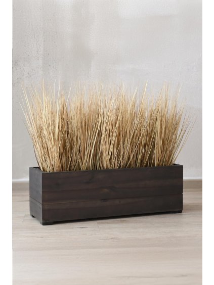 Dřevěný truhlík KAJIX, dřevo, šířka 61 cm, tmavě hnědý
