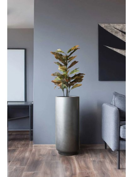 bodenvase pflanzkuebel fiberglas silbergrau seidenmatt estable 34x80 01