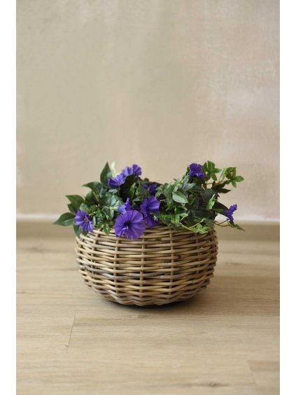 Přírodní koš na rostliny PALLA, ratan, průměr 29 cm, natur