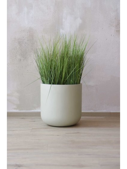 Kulatý květináč CHICO, sklolaminát, průměr 40 x výška 40 cm, béžový