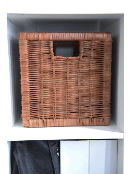 Policový koš ATTRAKTIV, ratan, výška 30 cm, hnědý