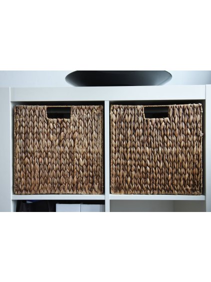 Sada policových boxů NEW ASIA, 2-set, vodní hyacint, 32x32x32 cm, hnědá