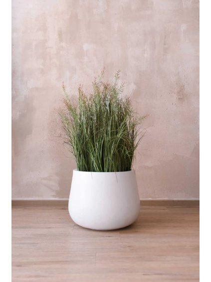 Pokojový květináč GIRAR, sklolaminát, průměr 31 cm, bílý