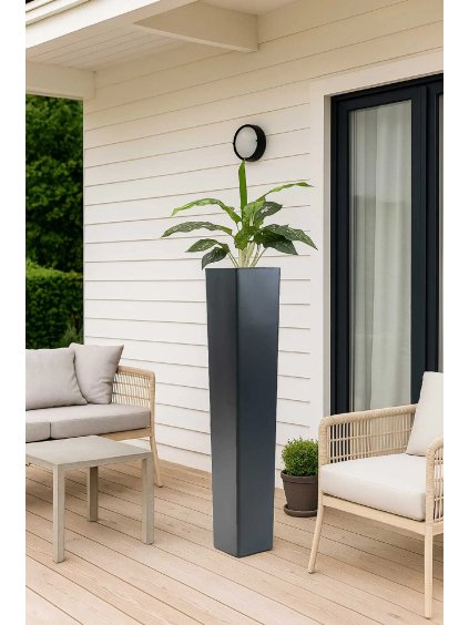 pflanzkuebel fiberglas anthrazit alteza 25x25x100 ki 4066147008183