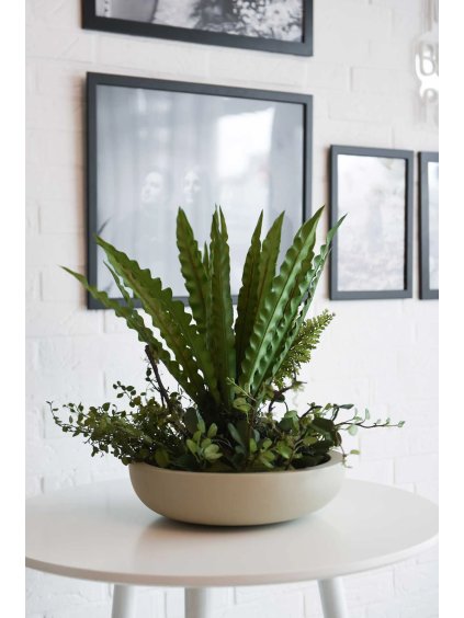 Mísa na květiny PLANA, sklolaminát, průměr 34 cm, krémová