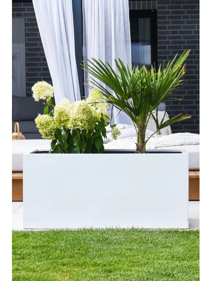 pflanzkuebel pflanztrog maxi fiberglas weiss 100 terrasse garten 7