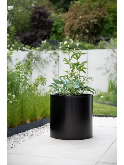 pflanzkuebel aluminium schwarz new rondo 45x45 01 4066147007902