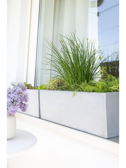 Truhlík FLOBO, sklolaminát, šířka 60 cm, šedá - beton design
