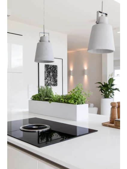 Balkonový truhlík FLOBO, sklolaminát, šířka 80 cm, bílý mat