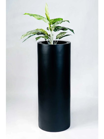 Kulatý květináč ESTRA, výška 90 cm, černý