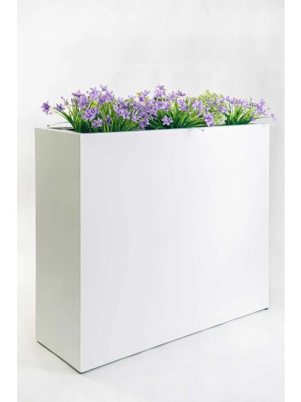 Interiérový květináč ELEMENTO, materiál MDF, šířka 88 cm, bílý