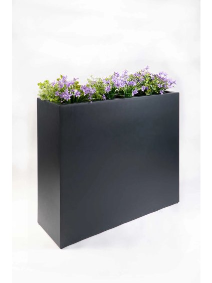 Interiérový květináč ELEMENTO, materiál MDF, šířka 88 cm, černý