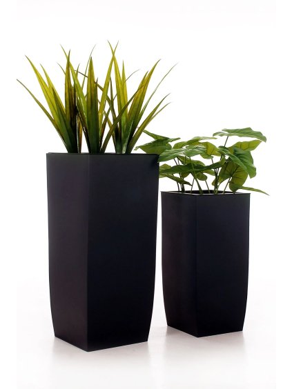 Sada květináčů LINEA, pozink, výška 70/90 cm, antracit, vč. zavlaž. systému