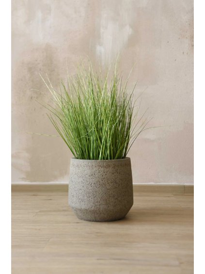 blumentopf fiberglas erdgrau sasso 32x28 01 4066147010810