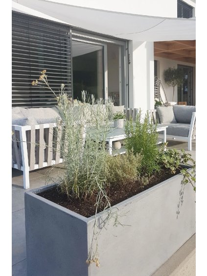 Truhlík MAXI, sklolaminát, šířka 100 cm, beton design