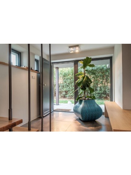 Designový květináč NATTY, výška 62 cm, modrá, outlet