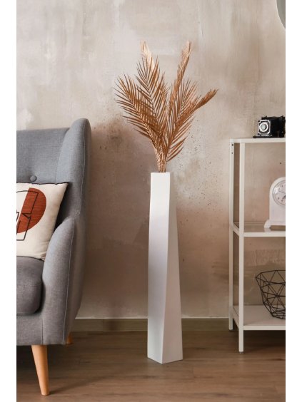 Váza HYDRON, sklolaminát, výška 80 cm, bílý