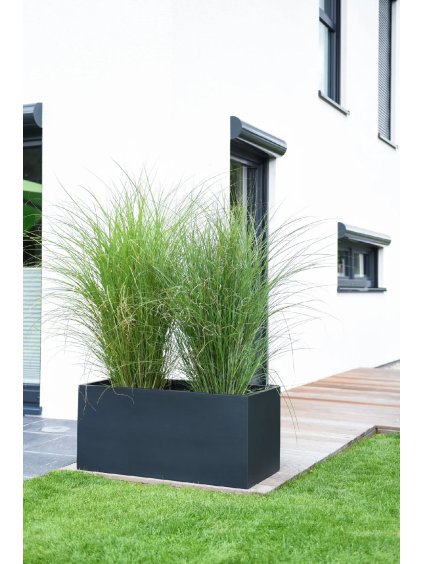 pflanzkuebel pflanztrog maxi fiberglas anthrazit terrasse 45 100 5