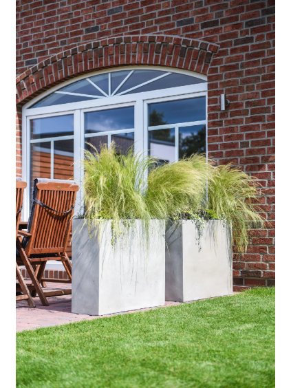 Květináč ELEMENTO, sklolaminát, šířka 88 cm, beton design