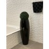 Květináč MAGNUM, sklolaminát, výška 80 cm, černý lesk