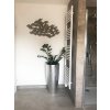 12666 20 kvetinac city sklolaminat vyska 80 cm stribrny lesk