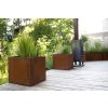 12786 6 kvetinac block corten 50x50x50 cm hnedy
