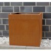 12786 9 kvetinac block corten 50x50x50 cm hnedy