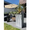 Hranatý květináč BLOCK, sklolaminát, výška 80 cm, beton design