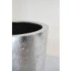 12834 9 stribrny kvetinac rondo classico sklolaminat vyska 80 cm stribrny lesk