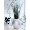 12846 10 kvetinac ovale sklolaminat vyska 50 cm stribrny lesk