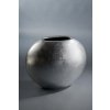 12846 13 kvetinac ovale sklolaminat vyska 50 cm stribrny lesk