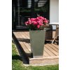 Květináč CLASSIC, výška 70 cm, broušený nerez, stříbrný