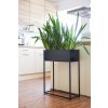 13239 7 moderni kvetinac na nozickach style ocel sirka 60 cm cerny mat