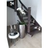 13296 7 luxusni kvetinac royal sklolaminat vyska 73 cm stribrno cerny