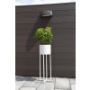 Květináč na vysokých nohách ELEVATE CROSS, ocel, výška 79 cm, bílý mat