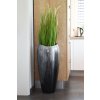 Exkluzivní květináč DELUXE, sklolaminát, výška 81 cm, černo/stříbrný lesk