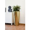 Zlatý květináč CITY, sklolaminát, výška 80 cm, zlatá metalíza