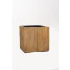 13602 7 dreveny kvetinac block akacie vyska 43 cm hnedy