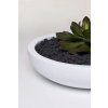 13950 15 okrasna miska plana sklolaminat 11x 43 cm bila