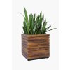 14868 16 kvetinac block drevo akacie vyska 46 cm hneda