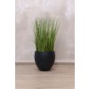 Kulatý květináč PLUTO, sklolaminát, výška 30 cm, antracit