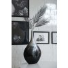 Dekorativní váza BELDADE, sklolaminát, výška 54 cm, stříbrno-černý lesk